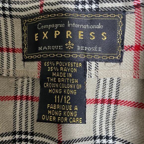 Vtg Compagnie Express Womens Plaid Mini Skirt Size 11/12 Preppy Academia School - Picture 4 of 9